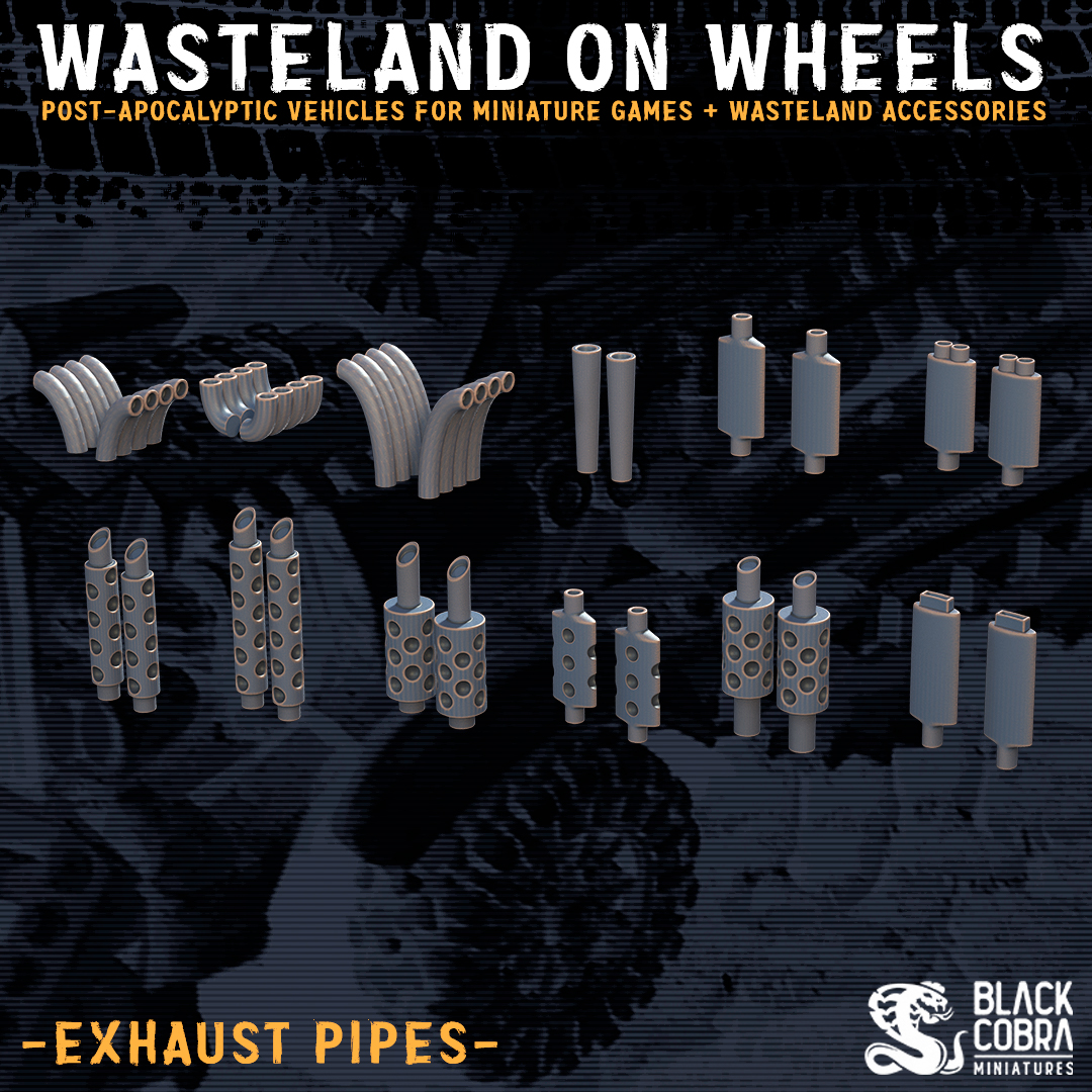 exhaust pipes wasteland on wheels stl exhaust pipes wasteland on wheels stl